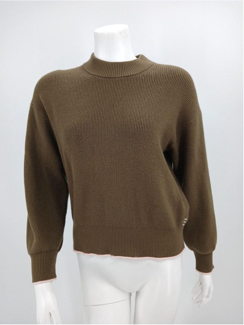 Scotch & Soda Amsterdam Womens Olive Green Ribbed Sweater Size M